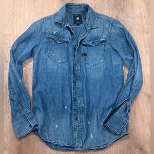 G-Star Slim Fit Denim Shirt Size Medium